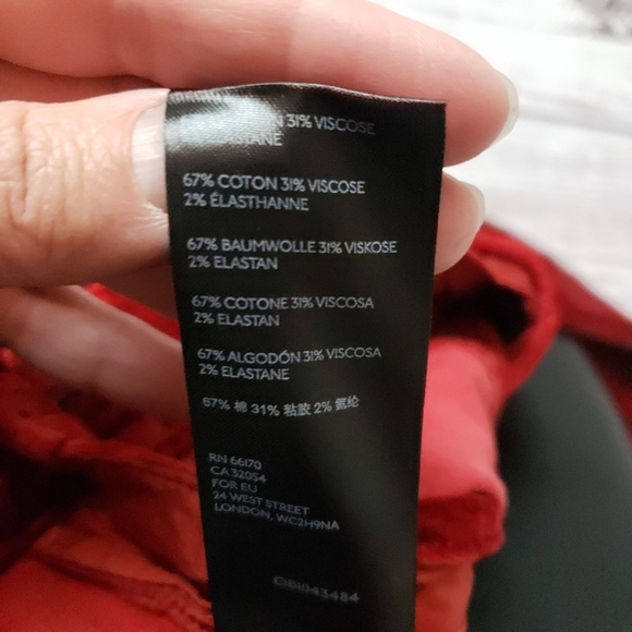 Anthropologie The Essential Slim Red High Waist Velvet pants Trousers  Size 2 - Picture 8 of 14